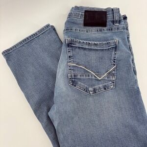 RECLAIM Slim Straight Mens Light Wash Denim Jeans Size 32R